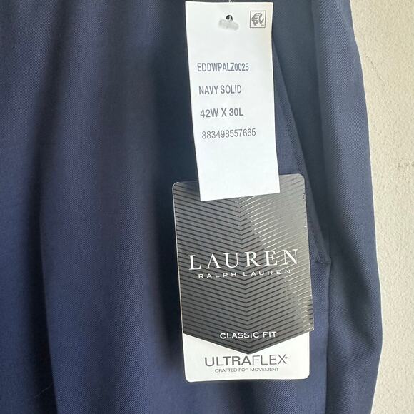 Lauren Ralph Lauren Edgewood Wool Blend Navy Blue Trouser Pant 42x30 - Picture 3 of 9